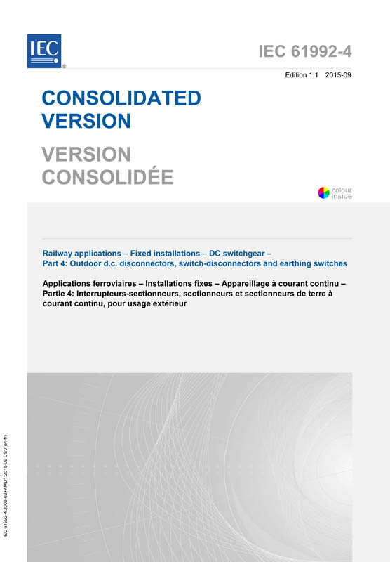 Cover IEC 61992-4:2006+AMD1:2015 CSV (Consolidated Version)
